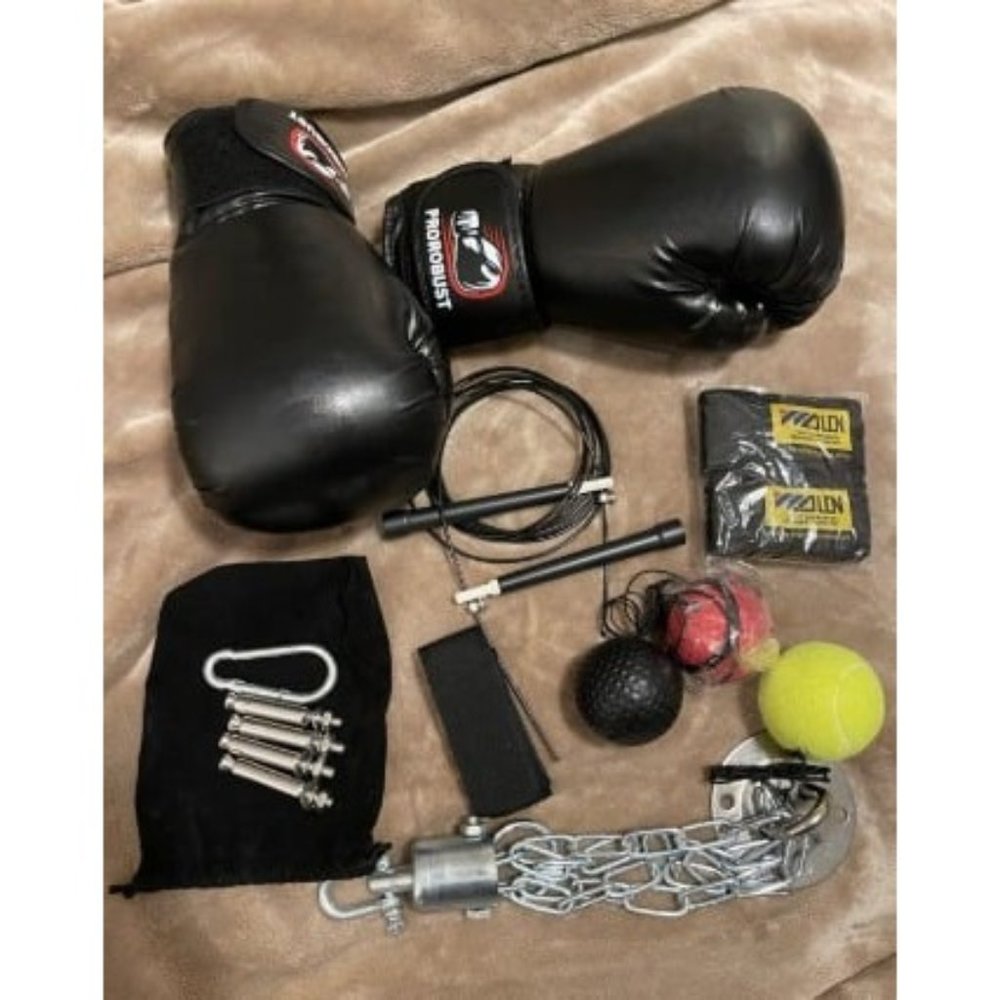 New Punching Bag for Adults, 4ft PU Heavy Boxing Bag Set with 12OZ Gloves